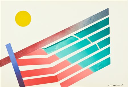 Lorenzo Piemonti Cromoplastico Collage su cartoncino, cm. 33,5x49,5 Firmato...