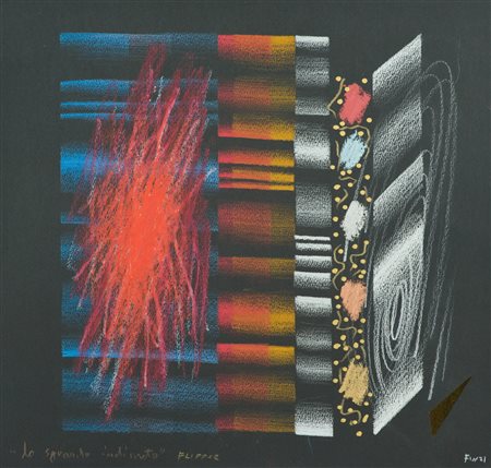 Ennio Finzi "Lo sguardo indiscreto", Flipper Tecnica mista su cartoncino, cm....