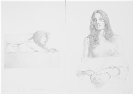 Luigi Doni Le ... donne Cartella contenente due litografie su carta, cm....