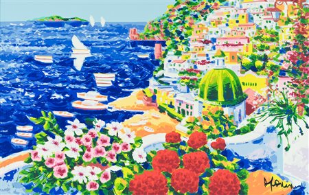 Athos Faccincani Racconto di primavera per una splendida Positano Serigrafia...