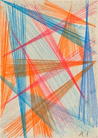 Avanguardia Russa Senza titolo Pastelli policromi su carta, cm. 24x17 Siglato...