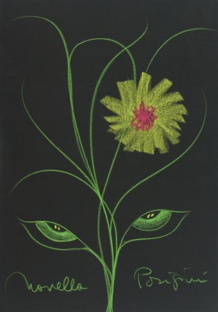 Novella Parigini Senza titolo Pastelli policromi su cartoncino nero, cm....