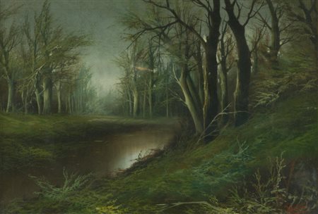 Maresca Paesaggio Olio su tela, cm. 46x66 La tela presenta lacerazioni al...