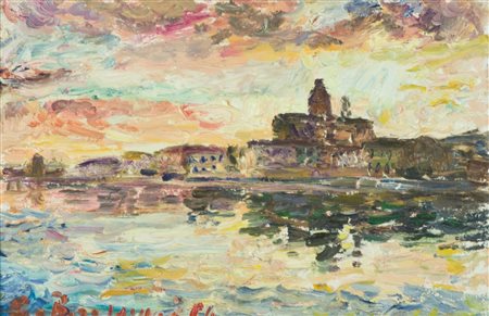 Guido Borgianni Veduta, 1964 Olio su cartone telato, cm. 20x29,5 Firma e data...