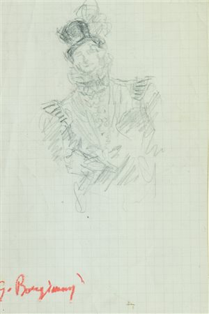 Guido Borgianni Lotto unico di due Opere - "Figura", Carboncino su carta, cm....