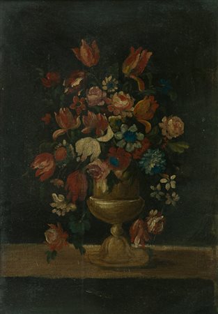 Anonimo Vaso di fiori Olio su tela, cm. 70x50