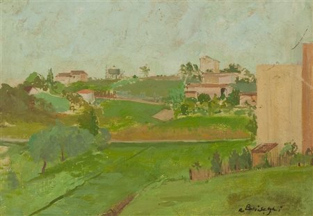Alfonso Boninsegni Paesaggio Olio su tela, cm. 35x50 Firmato in basso a...