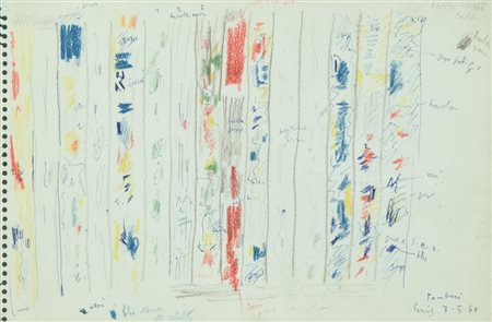 Orfeo Tamburi Senza titolo, 1960 Tecnica mista su carta, cm. 18x27 Firma e...