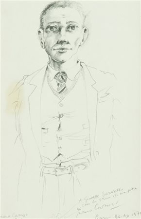 Bruno Caruso Figura, 1949 Matita su carta, cm. 24x15,5 La carta presenta un...