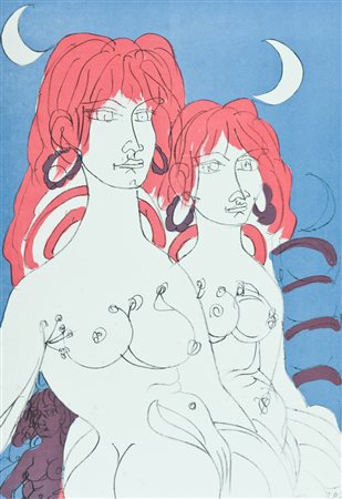 Tono Zancanaro Nudi Litografia su carta, cm. 70x50, es. IV/X Firma in basso a...