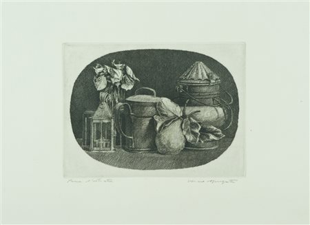 Vairo Mongatti Natura morta Acquaforte di cm. 18,5x25, su carta di cm....