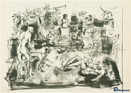 Oscar Di Prata Feticcio Litografia su carta, cm. 50x70, es. 39/100 Firma e...