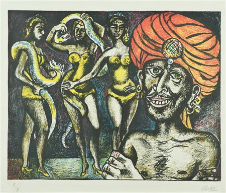 Carletti Senza titolo Litografia su carta, cm. 50x60, es. II/V Firma in basso...