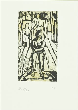 Felice Casorati Senza titolo Acquaforte di cm. 16x9, su carta di cm....