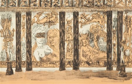 Tono Zancanaro Senza titolo Litografia su carta, cm. 48x70, es. IX/XIV Firma...