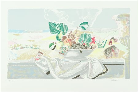 Walter Falconi Lotto unico di due Opere - "Natura morta", Litografia su...