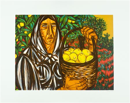 Giuseppe Migneco Senza titolo Serigrafia su carta, cm. 70x90, es. 88/120...