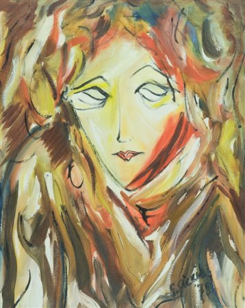 Giuseppe Ciccia Volto giallo, 1978 Olio su tela, cm. 50x40 Firma e data in...