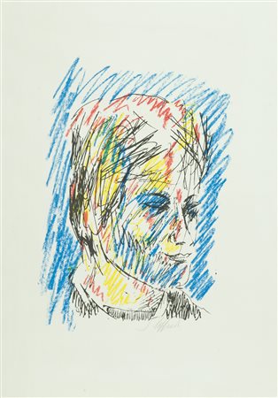 Silvio Loffredo Volto Tecnica mista su carta, cm. 68x48 Firmato in basso a...