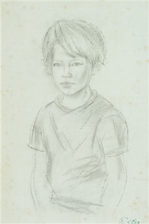 Polter Fanciullo Carboncino su carta intelata, cm. 66x44 La carta presenta...