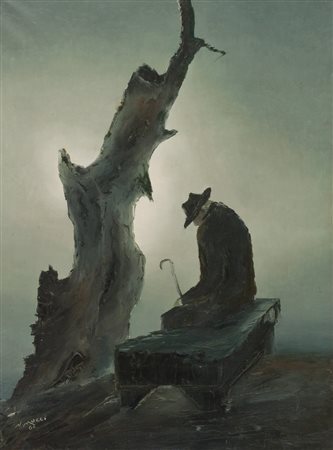 Natalino Mucci Riflessioni, 1960 Olio su tela, cm. 80x60 Firma e data in...