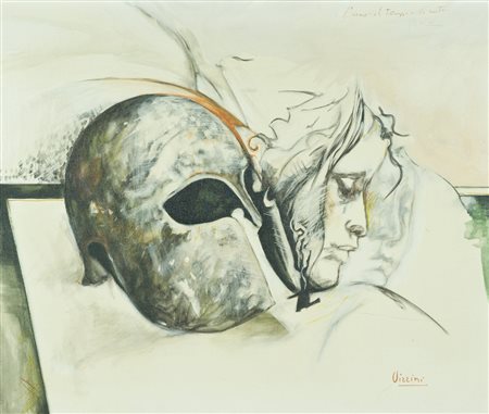 Andrea Vizzini Iconografia e reperti Tecnica mista su tela, cm. 50x60 Firmato...