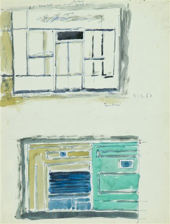 Orfeo Tamburi Senza titolo, 1960 Tecnica mista su carta, cm. 31,5x24,5 Firma...