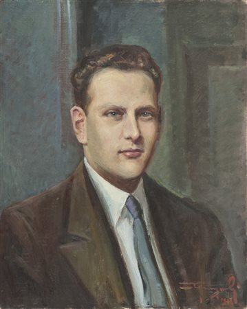 Ovidio Gragnoli Ritratto, 1947 Olio su tela, cm. 45,5x37,5 Firma e data in...