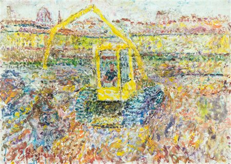 Guido Borgianni Lavori sui Lungarno, 2000 Olio su tela, cm. 50x70 Firmato in...