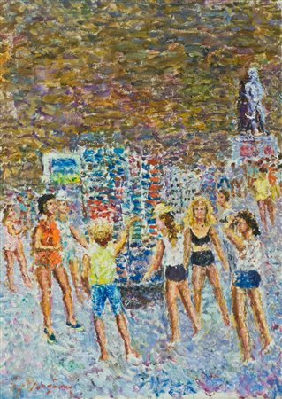 Guido Borgianni Piazza Signoria, 1990 Olio su tela, cm. 70x50 Firmato in...