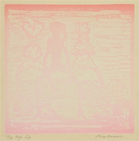 Mino Maccari High life Xilografia di cm. 20x20, su carta di cm. 23x23, es....