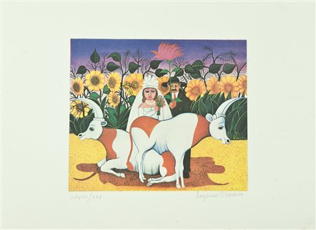 Eugenio Pieraccini Sposi Litografia su carta, cm. 50x70, es. XXVIIII/XXX La...