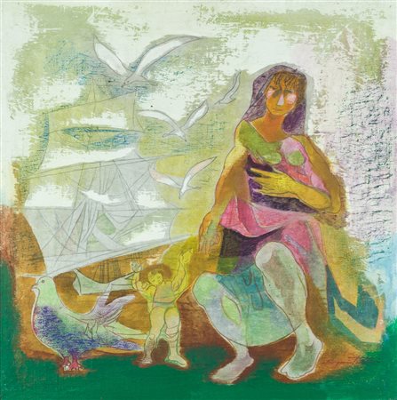 Eugenio Pardini Senza titolo Tecnica mista su tela, cm. 80x80 Firmato in...