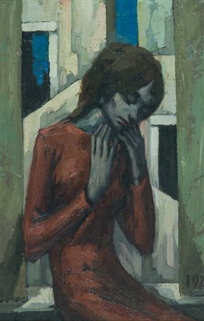 Franco Ferlenga Giovane, 1975 Olio su tela, cm. 30x20 Firma in basso a...