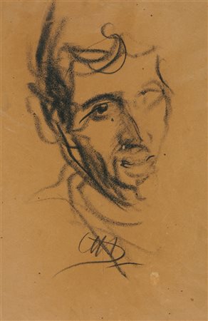 Pietro Annigoni Volto Carboncino su carta, cm. 34x22,5 Sigla "CM" in basso al...