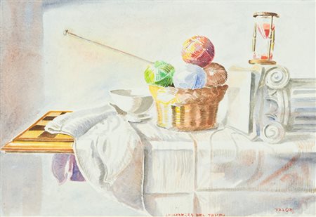 Walter Falconi Leggerezza del tempo Acquerello su carta, cm. 35x50 Firma in...