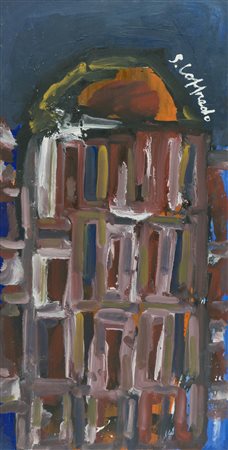 Silvio Loffredo Battistero Olio su faesite, cm. 83x43 Firmato in alto a...