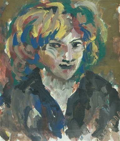 Silvio Loffredo Figura Olio su cartone telato, cm. 60x50 Firmato in basso a...