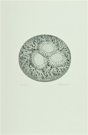 Morena Alberico Lotto unico di due Opere - "Fiori", 1986, Xilografia,...
