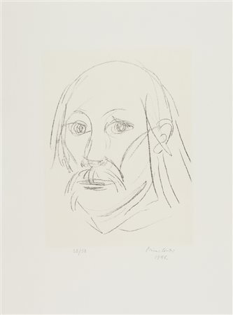 Primo Conti Volto, 1988 Litografia su carta, cm. 67x49, es. 28/50 Firma e...