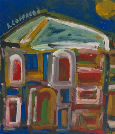 Silvio Loffredo Battistero Olio su cartone, cm. 66x57 Firmato in alto a...