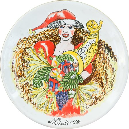 Daniela Romano Piatto Natale, 1992 Multiplo in porcellana, diametro, cm....