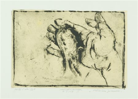 Walter Piacesi Morte di una Primavera, 1967 Acquaforte di cm. 23x34, su carta...