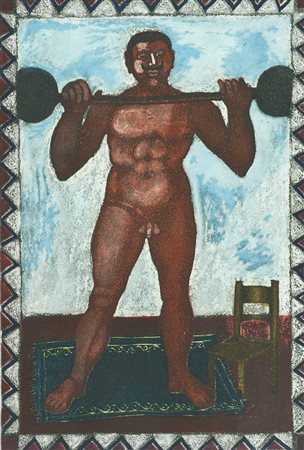 Franco Gentilini Figura Acquaforte di cm. 48x33, su carta di cm. 72x49, es....