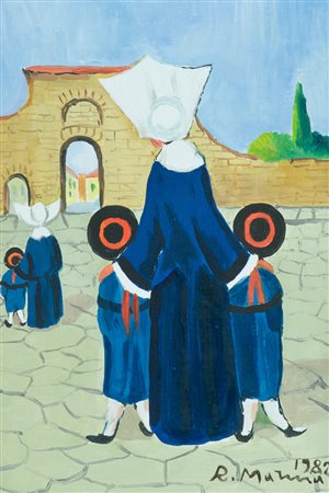 Rodolfo Marma Monachina, 1982 Olio su tavola, cm. 30x20 Firma e data in basso...