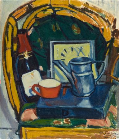 Giancarlo Caldini Natura morta, anni '50 Olio su tela, cm. 70x60