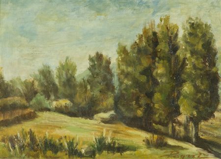 Pagni Paesaggio Olio su tavola, cm. 22,5x31 Firmato in basso a destra.