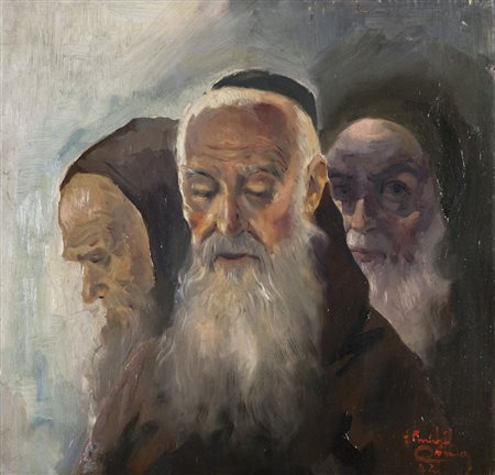 Michele Ortino Figure, 1944 Olio su tavola, cm. 55,5x57 La tavola presenta...