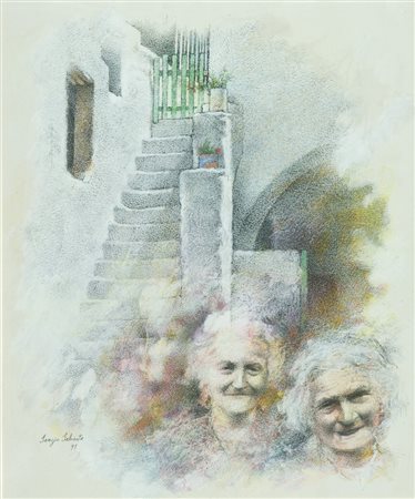 Sergio Sebaste Lotto unico di due Opere - "Senza titolo", 1991, Tecnica mista...