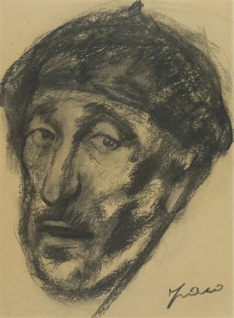 Inaco Biancalana Volto Carboncino su cartoncino, cm. 60x45 Firmato in basso a...